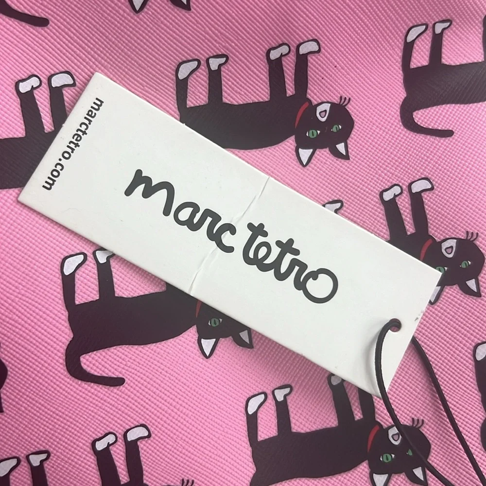 Marc Tetro Black Cat Make up Zipper Clutch Bag New with Tag